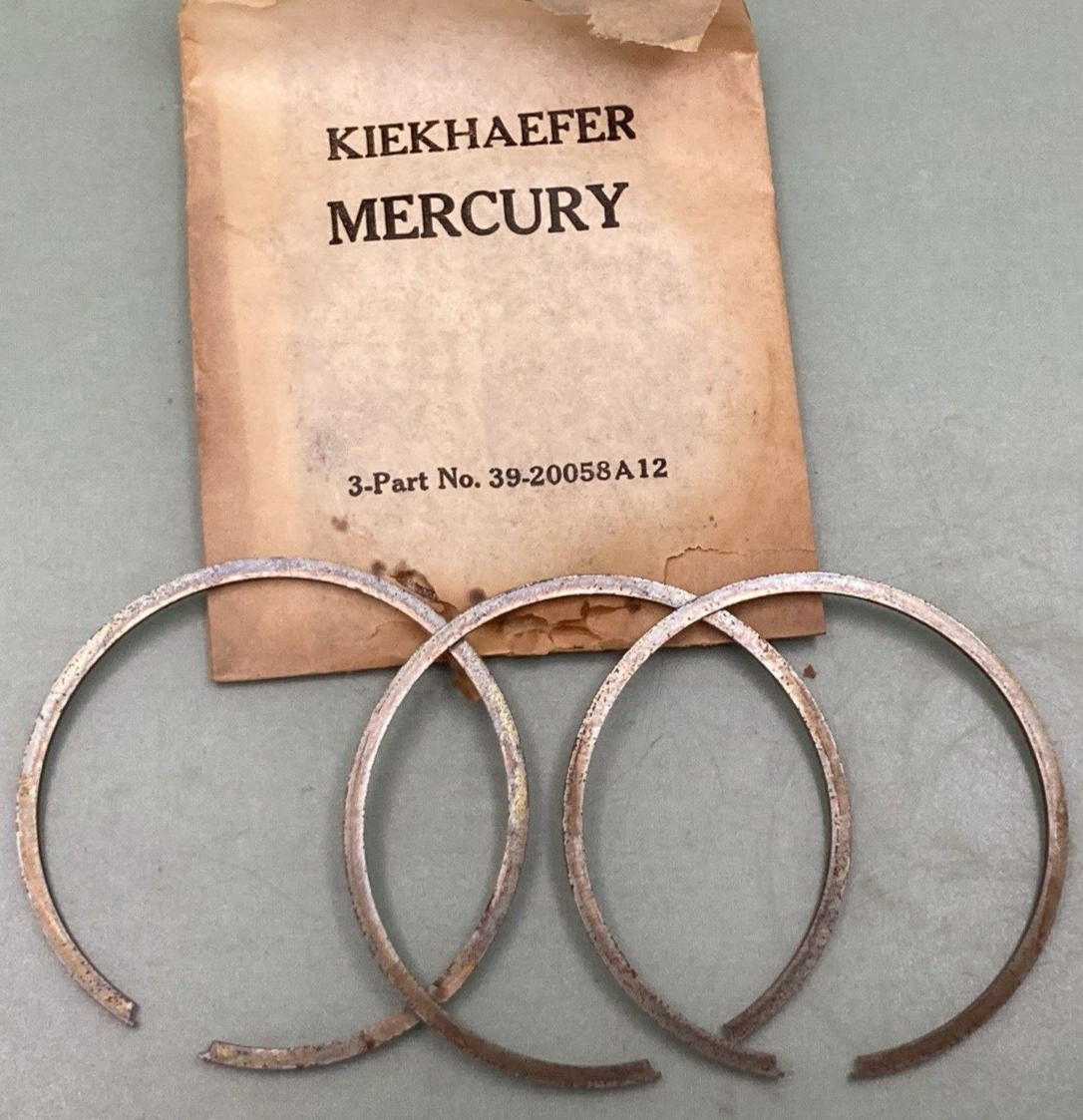 SET OF 3 NEW GENUINE KIEKHAEFER MERCURY 39-20058A12 PISTON RING