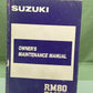 GENUINE SUZUKI 99011-02B21-03A RM80/RM80X OWNER'S MANUAL '86