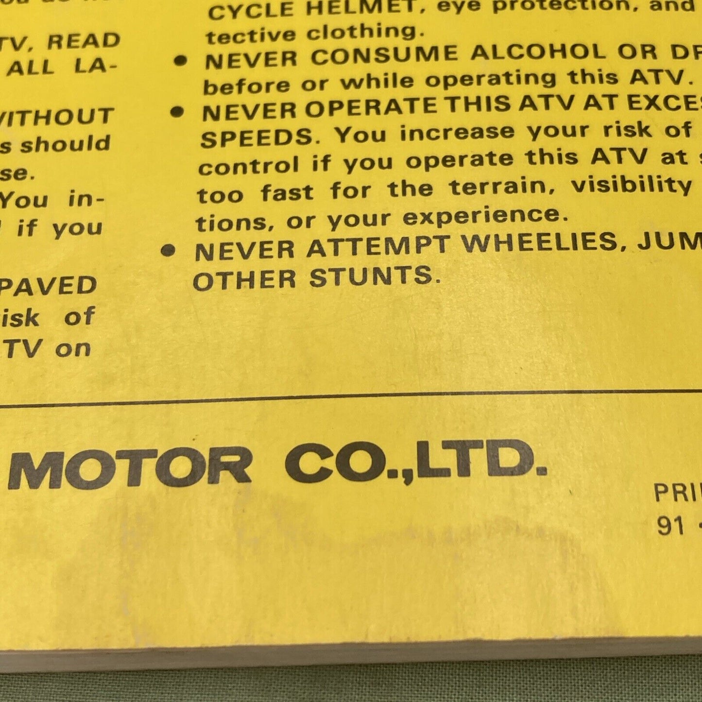 YAMAHA LIT-11626-08-04 YFM350XD Owner's Manual 1991