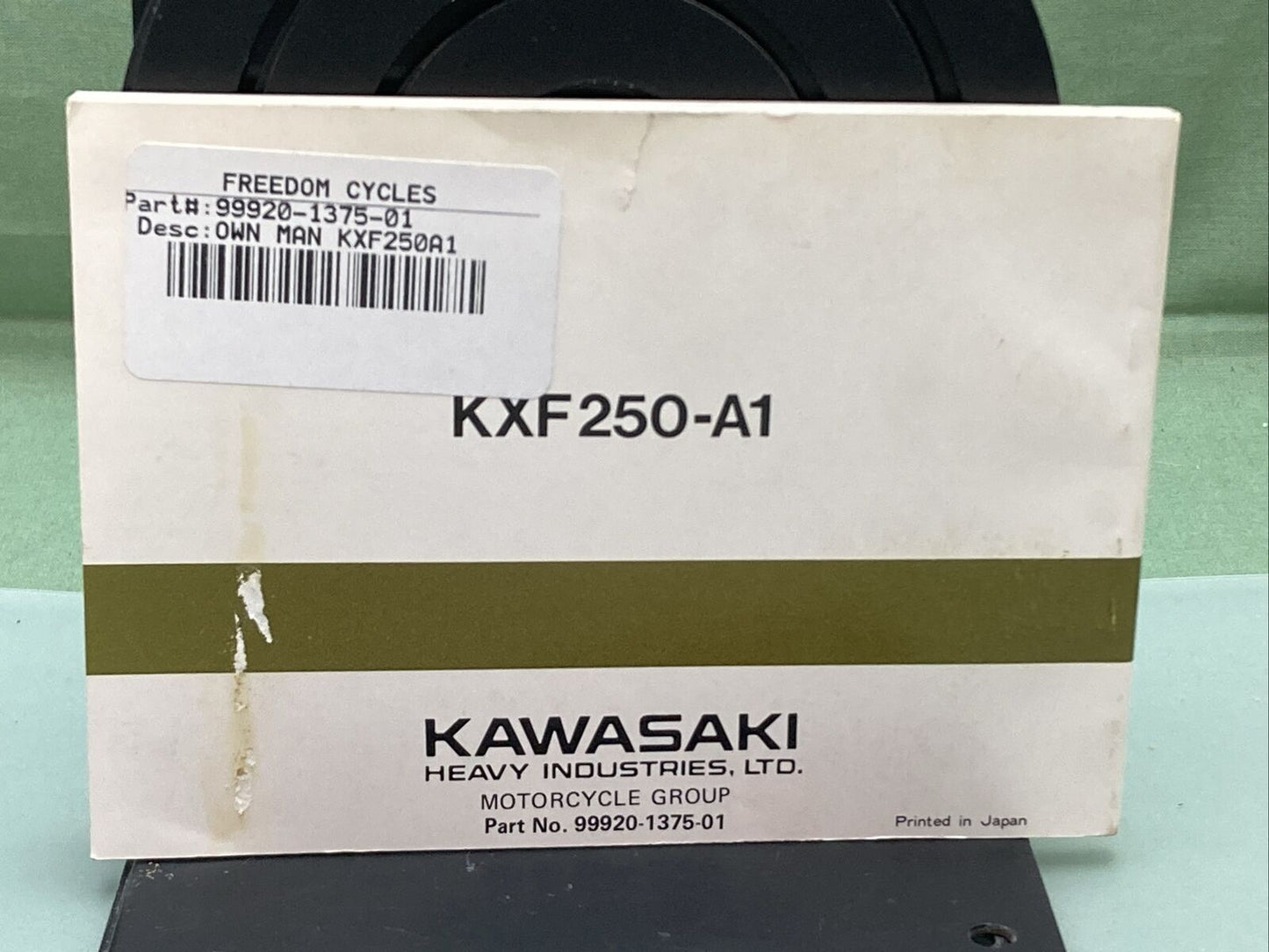 GENUINE KAWASAKI 99920-1375-01 KXF 250 TECATE-4 ALL TERRAIN VEH OWNER'S MANUAL