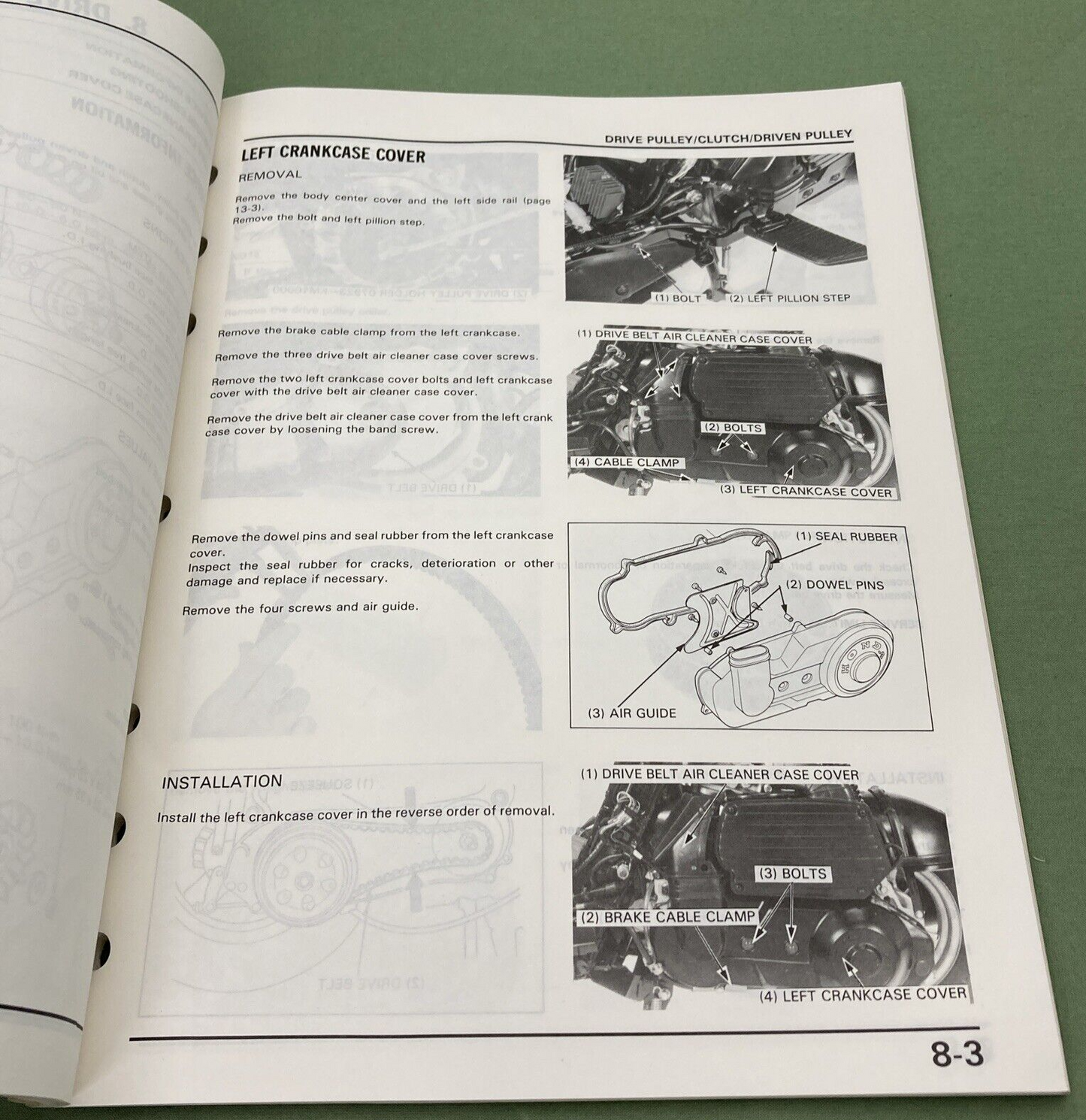 HONDA 61KM101 CH250 ELITE250 SERVICE MANUAL 1985-1986