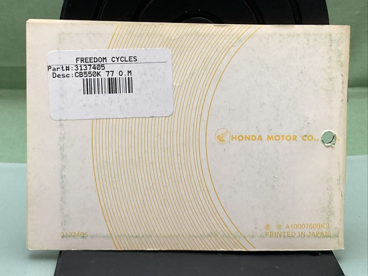 GENUINE HONDA 3137405 CB550K OWNER'S MANUAL '77