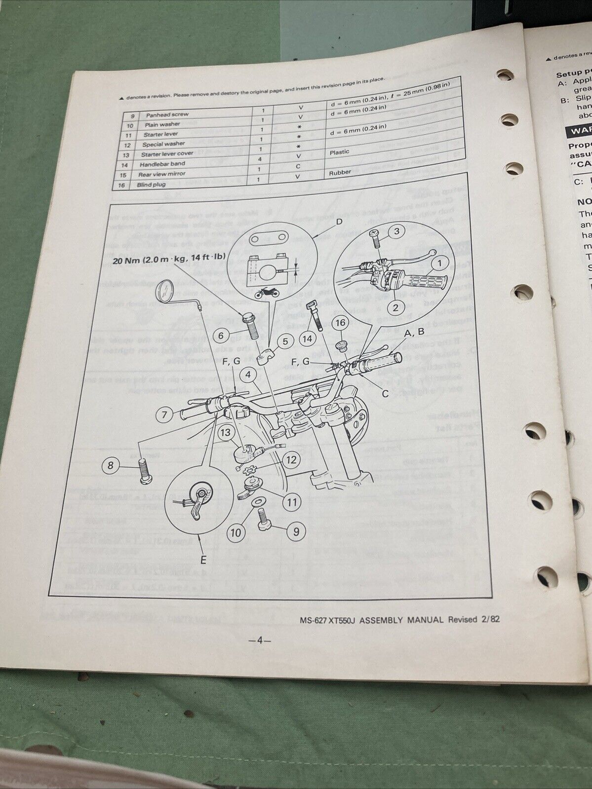 GENUINE YAMAHA LIT-11666-03-00 XT550J ASSEMBLY MANUAL 5Y1-28107-10 1981