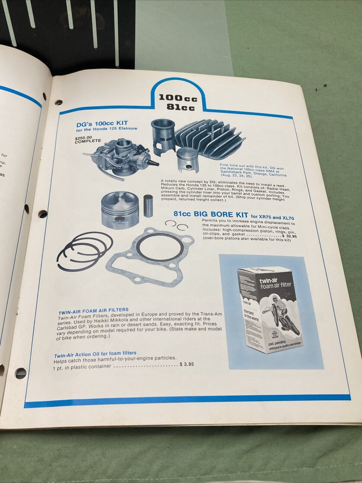 DG PERFORMANCE SPECIALTIES BOOK OF TRICKS CATALOG 1975