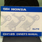 GENUINE HONDA 31KJ9600 CH125 ELITE OWNER'S MANUAL '84