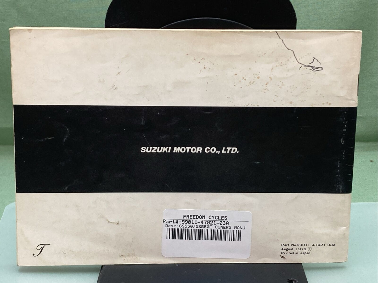 GENUINE SUZUKI 99011-47021-03A GS550/GS550E OWNER'S MANUAL