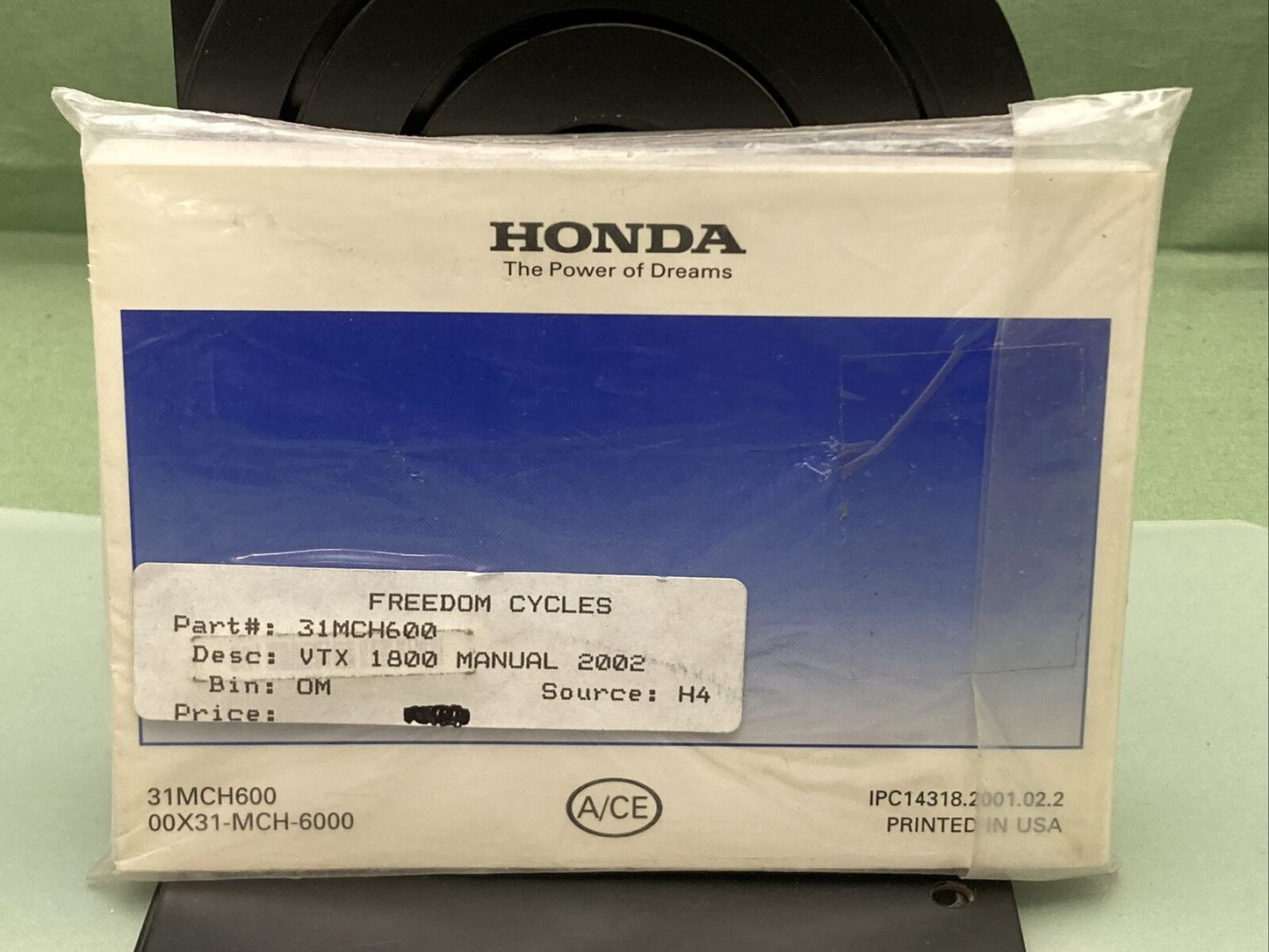 GENUINE HONDA 31MCH600 VTX1800C VTX OWNER'S MANUAL '02