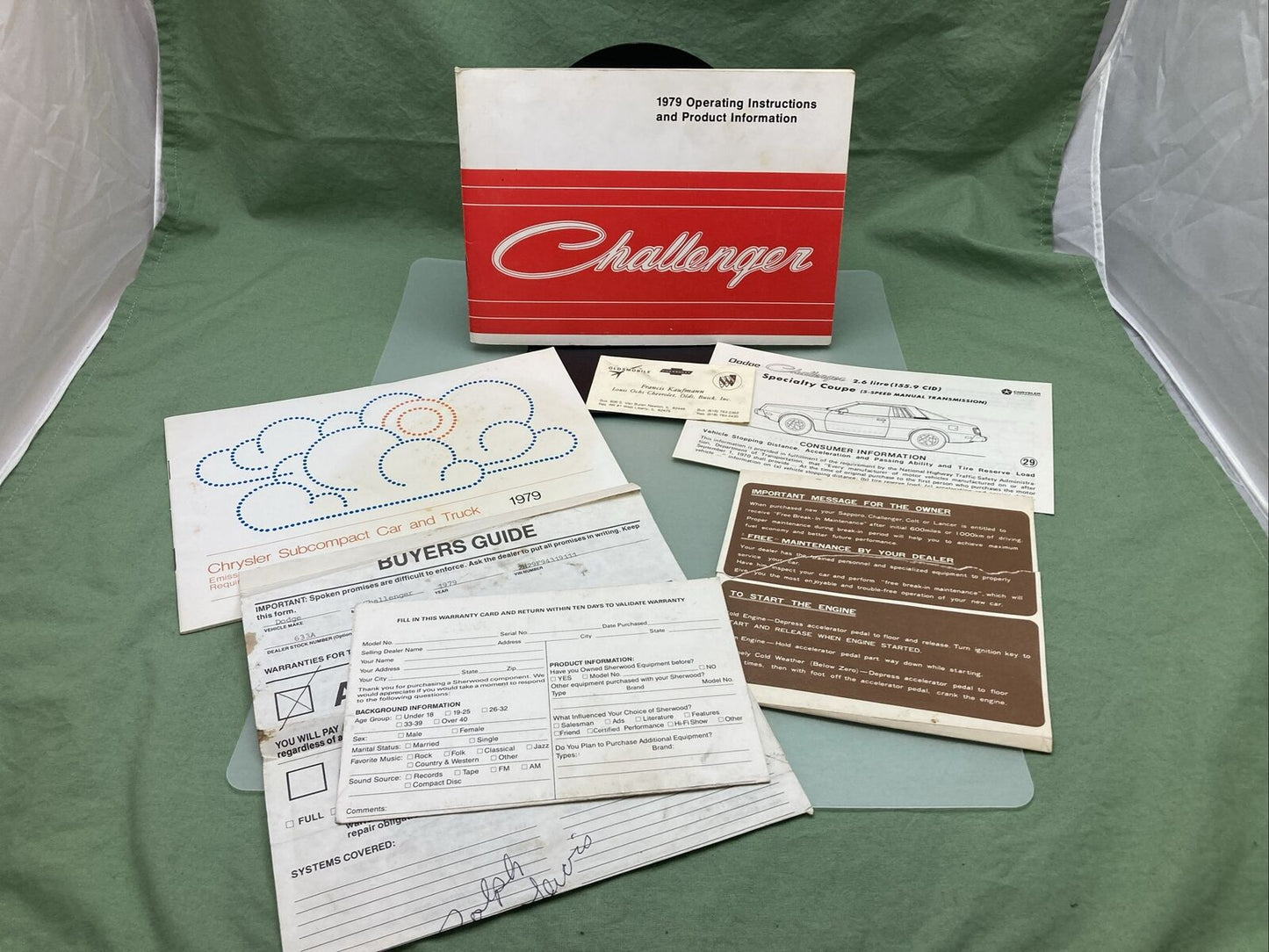 CHALLENGER 81-328-9205 OPERATING INSTRUCTIONS AND PRODUCT INFO 1979, AND PAPERS