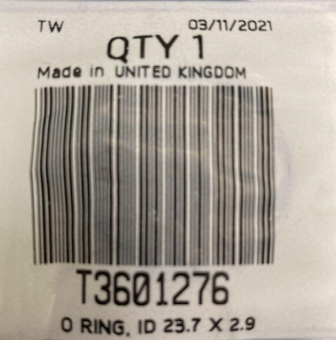 NEW GENUINE TRIUMPH T3601276 O Ring, Id 23.7 X 2.9