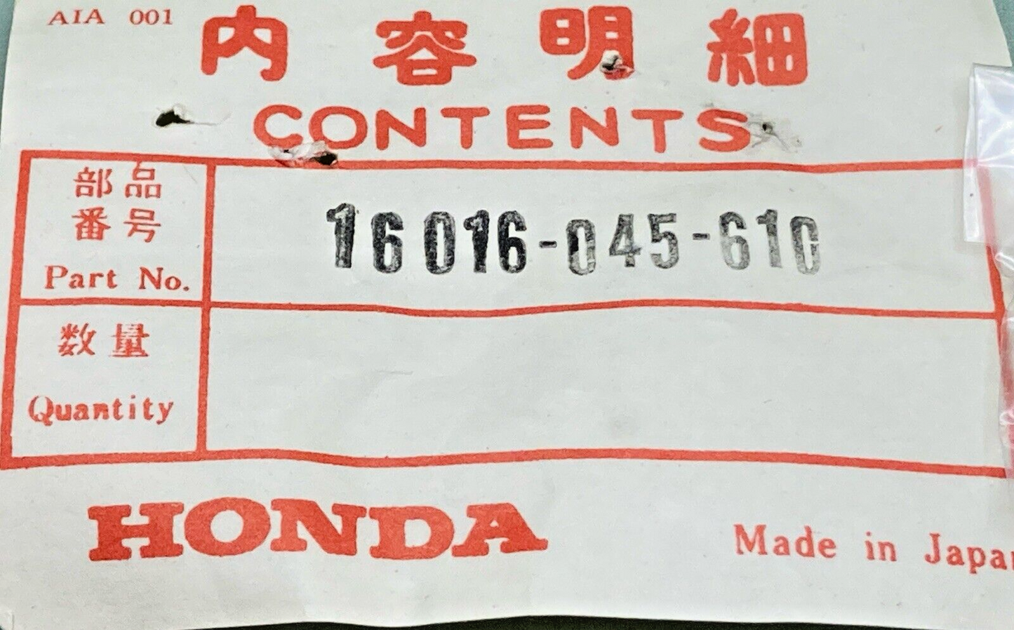 NEW GENUINE HONDA 16016-045-610 CARBURETOR SCREW SET A QA50 1973 K1