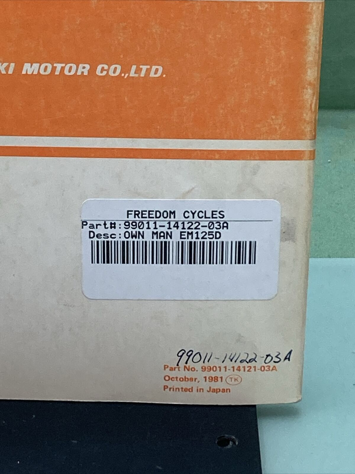 GENUINE SUZUKI 99011-14121-03A RM125 OWNER'S MANUAL '81