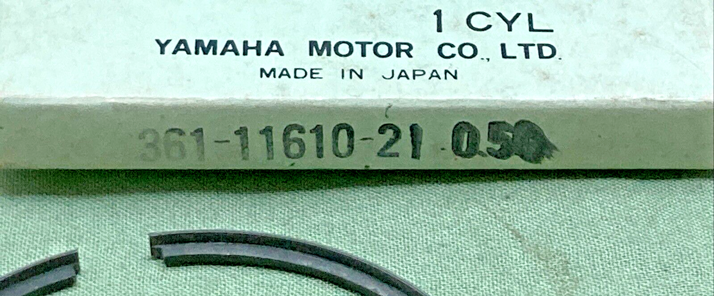 NEW GENUINE YAMAHA 361-11610-21 PISTON RING SET 2ND 0.50