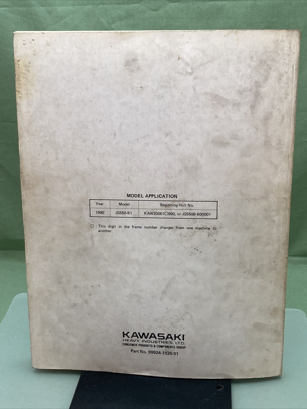 GENUINE KAWASAKI 99924-1120-01 550SX JET SKI WATERCRAFT SERVICE MANUAL