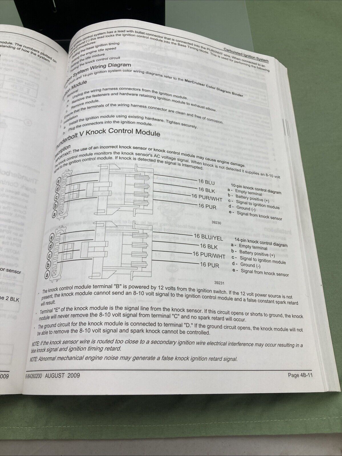 GENUINE MERCURY 90-864260200 5.0/5.7/6.2 LITER GAS ENGINES SERVICE MANUAL 31 '09