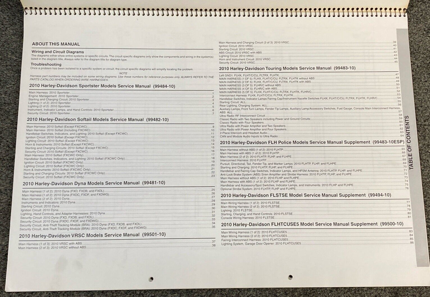 GENUINE HARLEY DAVIDSON 99949-10 WIRING DIAGRAMS BOOK 2010
