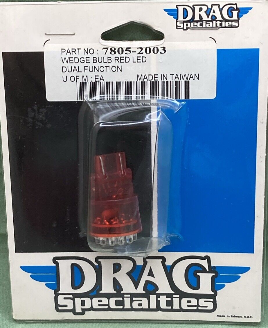 NEW GENUINE DRAG SPECIALTIES 7805-2003 WEDGE BULB RED LED