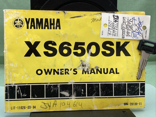 GENUINE YAMAHA LIT-11626-03-94 XS650SK OWNER'S MANUAL / KEY 5V4-28199-11