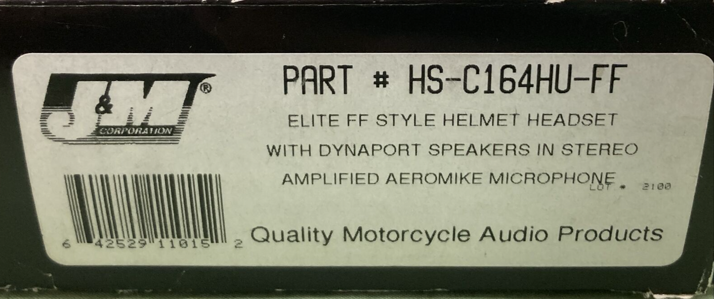 NEW J&M HS-C164HU-FF HELMET HEADSET ARAI & SHOEI HELMET HARLEY ULTRA