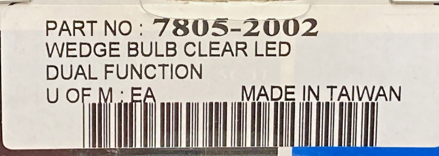 NEW GENUINE DRAG SPECIALTIES 7805-2002 WEDGE BULB  CLEAR LED