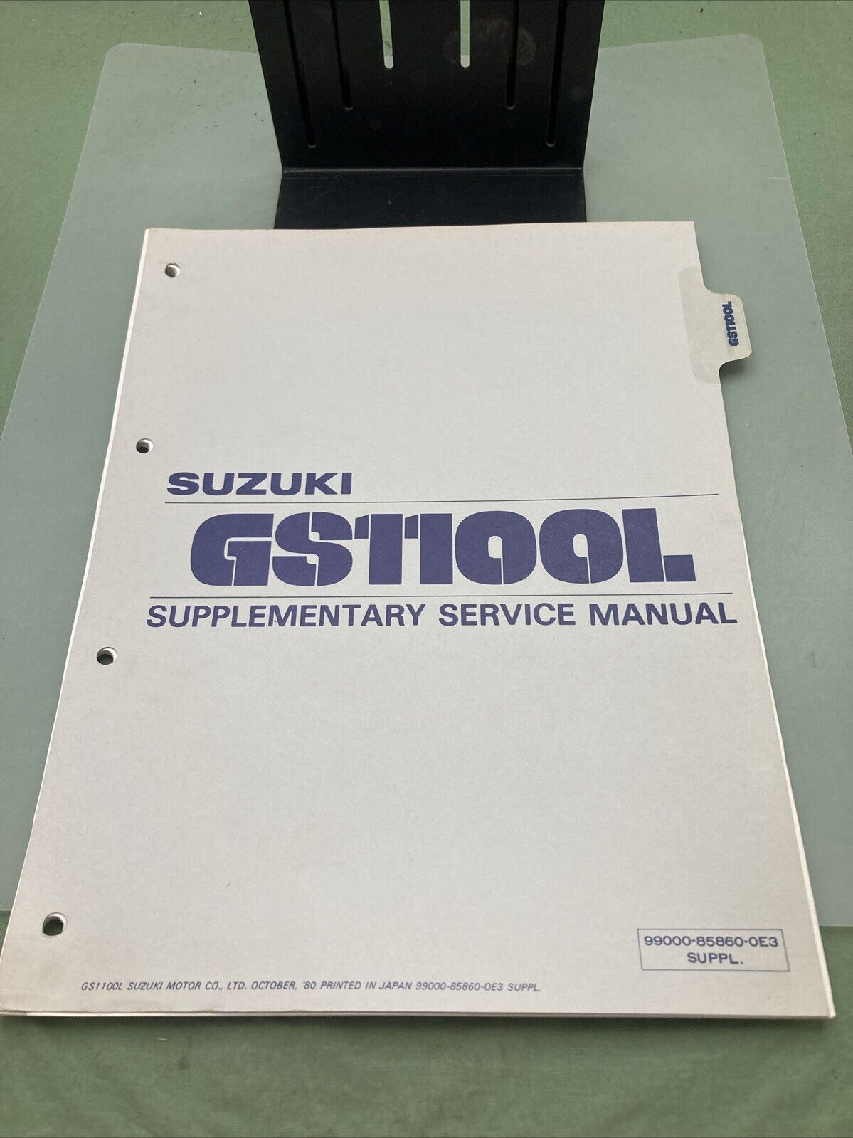 GENUINE SUZUKI 99000-85860-0E3 GS1100L SUPPLEMENTARY SERVICE MANUAL 1980