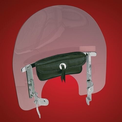 NEW HOPNEL Y60-412BK Single Center Windshield Pouch Faux Leather Black
