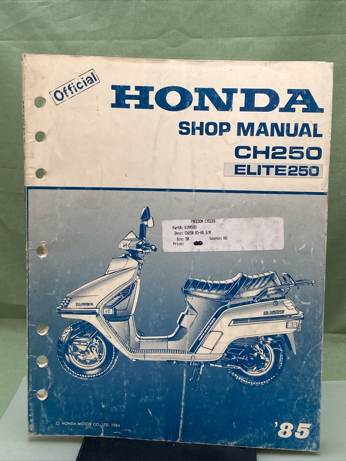 GENUINE HONDA 61KM100 CH250/ELITE 250 SHOP MANUAL '85