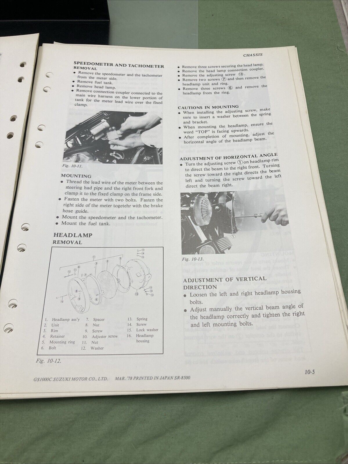 GENUINE SUZUKI SR-8500 E-3 GS1000 SERVICE MANUAL 1978