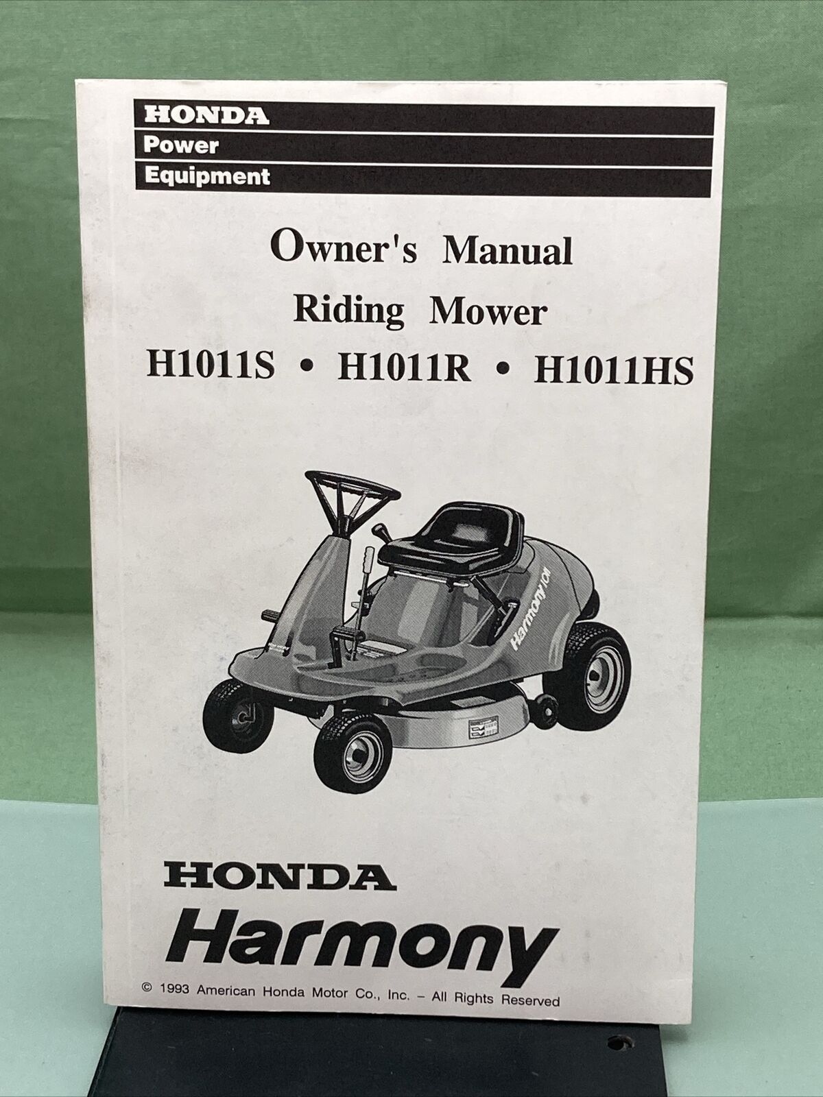 GENUINE HONDA 31772620 HARMONY H1011S/H1011R/H1011HS RIDING MOWER OWNER'S MANUAL