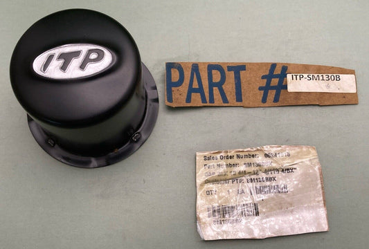 NEW ITP ITP-SM130B DELTA STEEL WHEEL CENTER CAP BLACK 4/4-12" 4/110