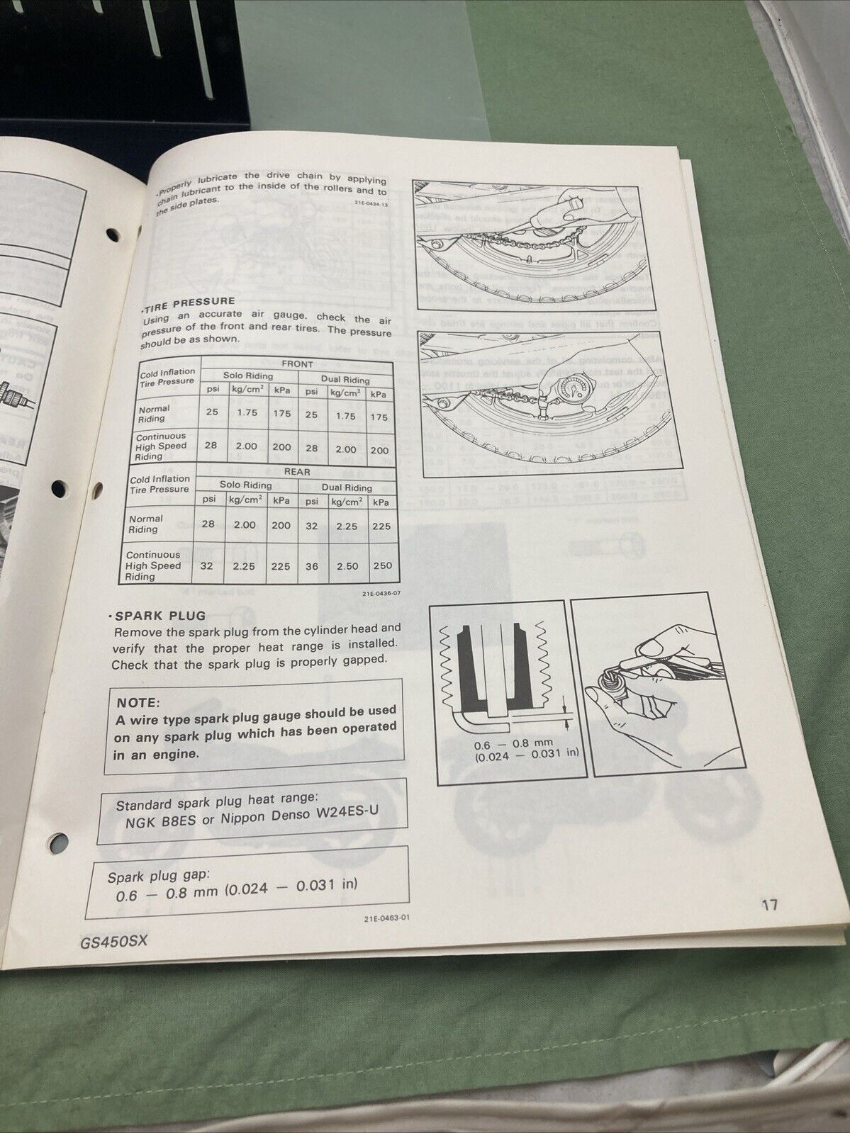 GENUINE SUZUKI MS-6201E-03 GS450SX ASSEMBLY AND PRE-DELIVERY SERVICE GUIDE