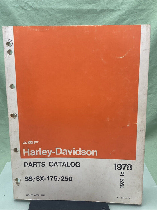 AMF HARLEY DAVIDSON 99440-78 SS/SX-175/250 PARTS CATALOG 1974-1978