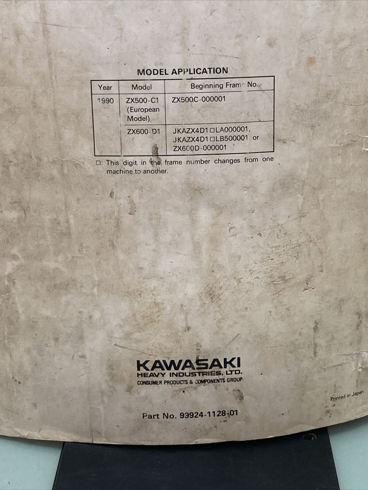 GENUINE KAWASAKI 99924-1128-01 SERVICE MANUAL NINJA ZX-6, ZZ-R600, ZZ-R500