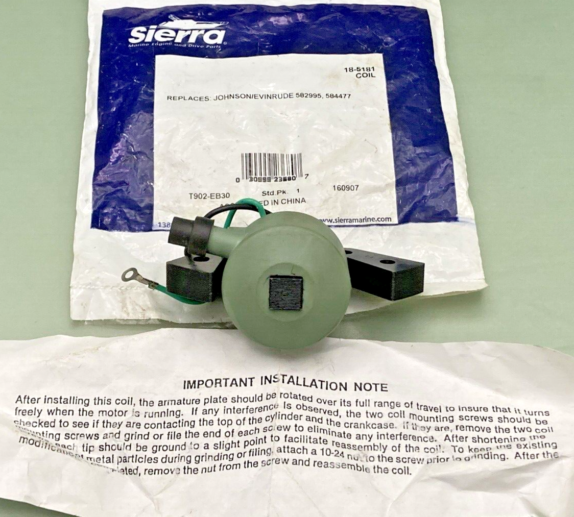 NEW REPLACES SIERRA 18-5181 IGNITION COIL EVINRUDE JOHNSON 584477 MERCURY 802371