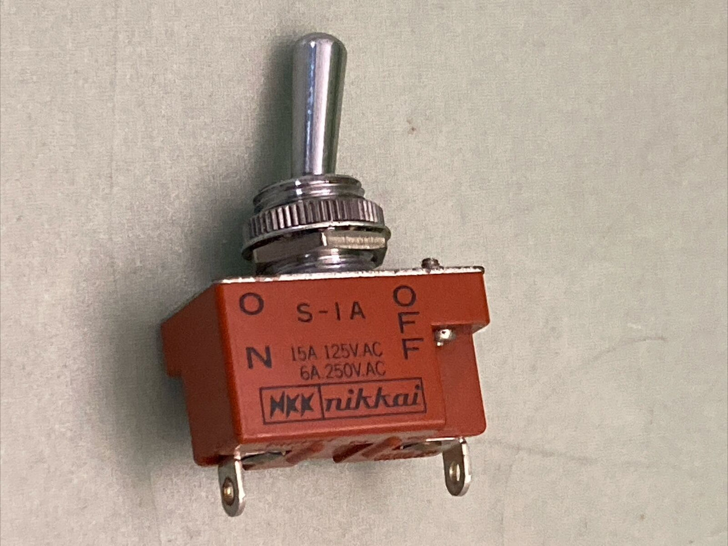 NEW GENUINE NIKKAI S-1A TOGGLE SWITCH On/Off 2 Position 15A 125V AC / 6A 250V AC