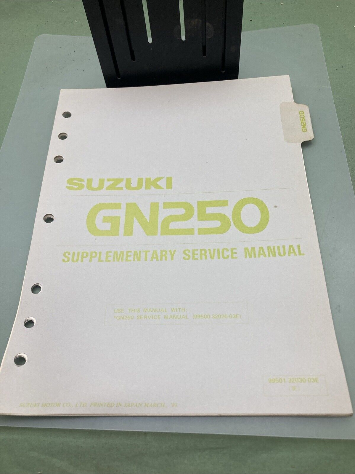 GENUINE SUZUKI 99501-32030-03E GN250 SUPPLEMENTARY SERVICE MANUAL 1983