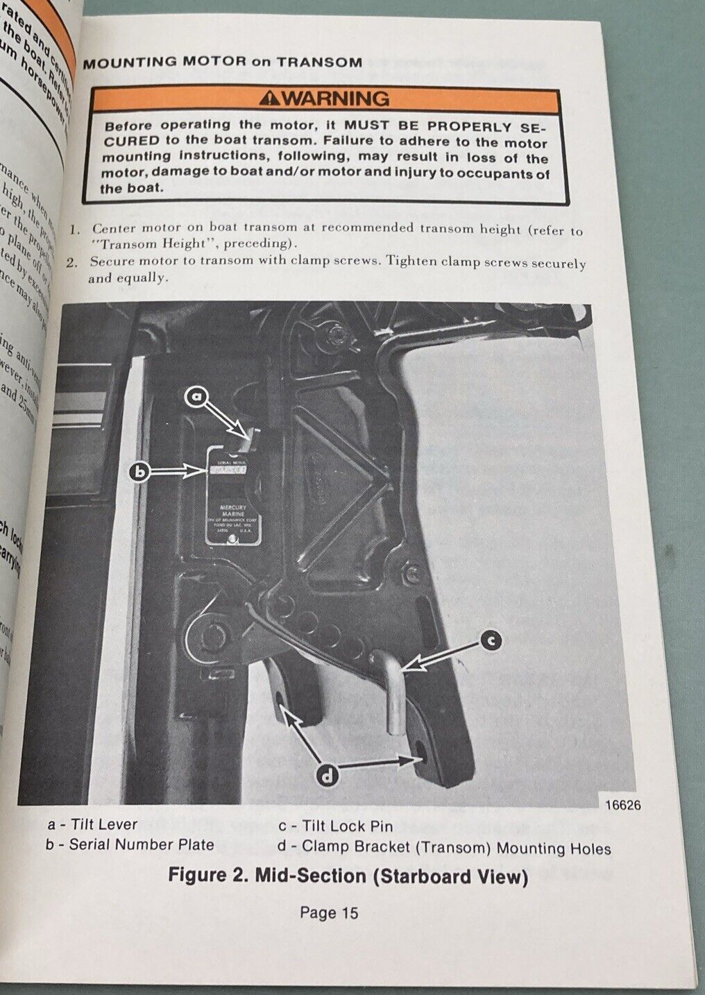 GENUINE MERCURY 90-44421 MERCURY OPERATION & MAINTENANCE MANUAL 20 MODELS 1984