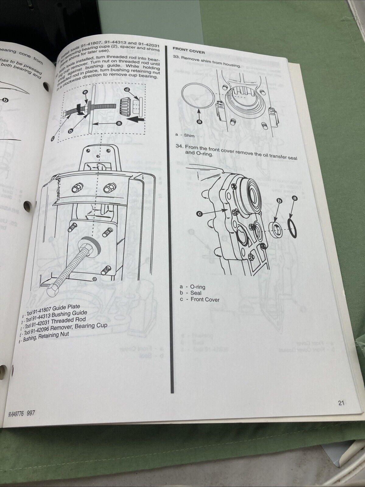 GENUINE MERCURY 90-849776 STERN DRIVE UNIT IIIA SSM SERVICE MANUAL SUPPLEMENT 97