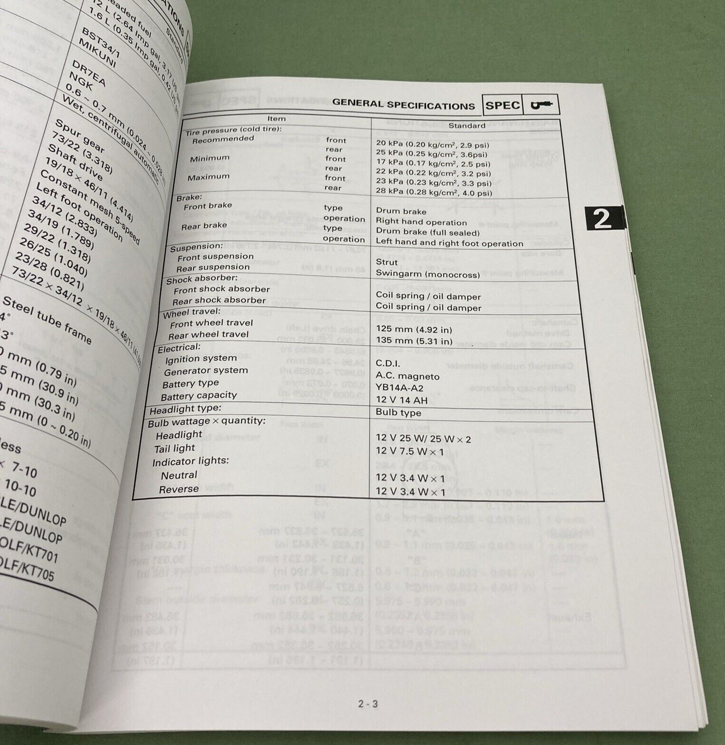 YAMAHA LIT-11616-BT-25 YFM250 SERVICE MANUAL