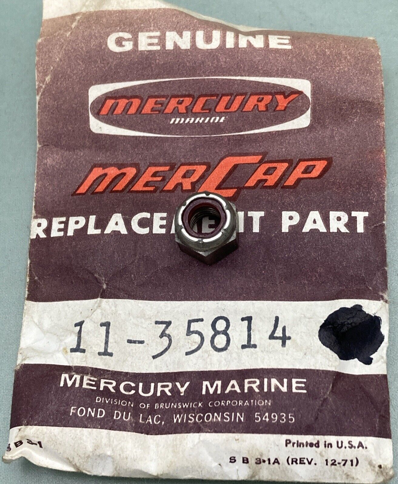 QTY 5 NEW GENUINE MERCURY 11-35814 NUT