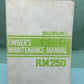 GENUINE SUZUKI 99011-14320-03A RM250 OWNER'S MANUAL '81