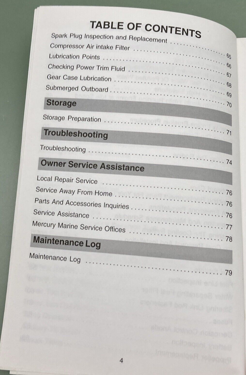 GENUINE MERCURY 90-10201021 OPERATION MAINTENANCE & WARRANTY MANUAL 2001