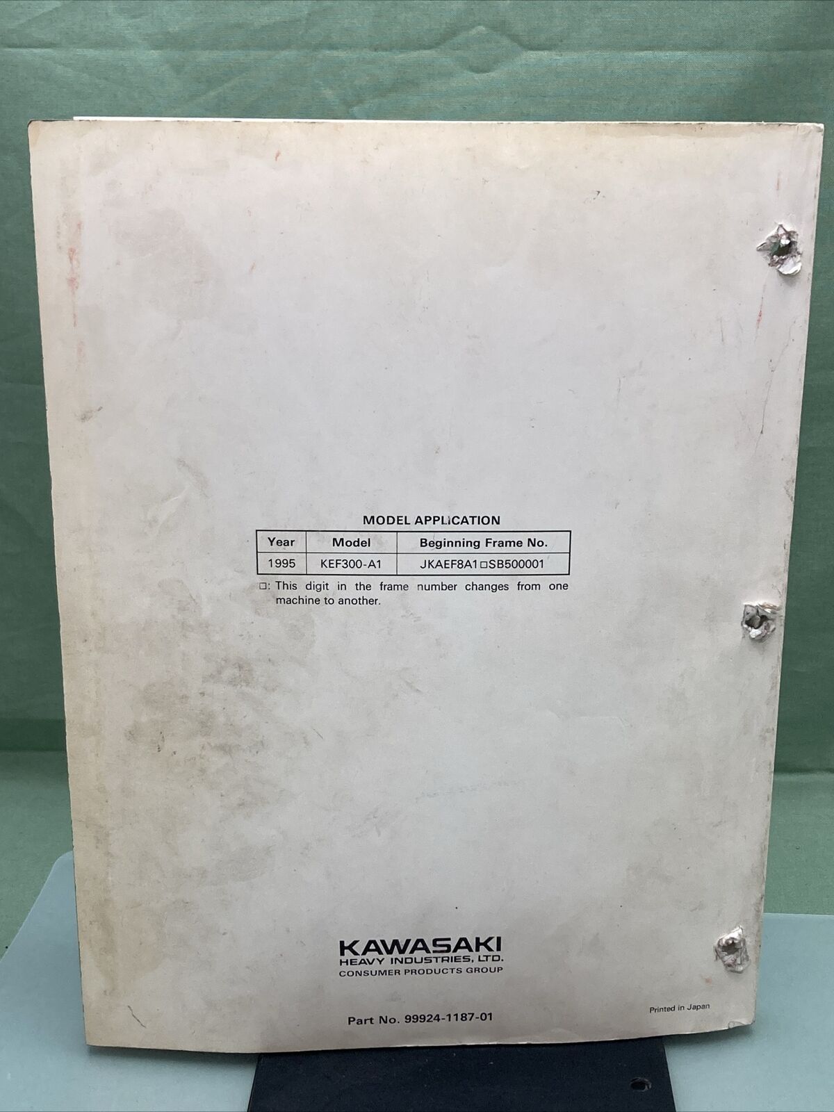 GENUINE KAWASAKI 99924-1187-01 SERVICE MANUAL LAKOTA 300