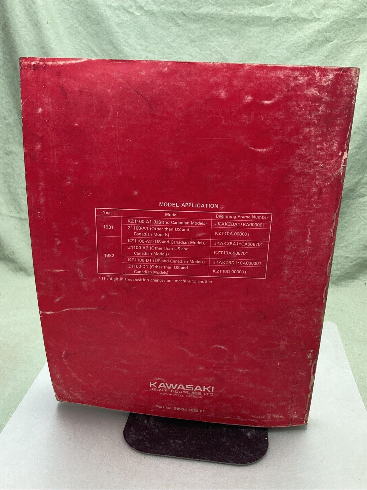 GENUINE KAWASAKI 99924-1032-01 KZ1100 SHAFT SERVICE MANUAL 1981