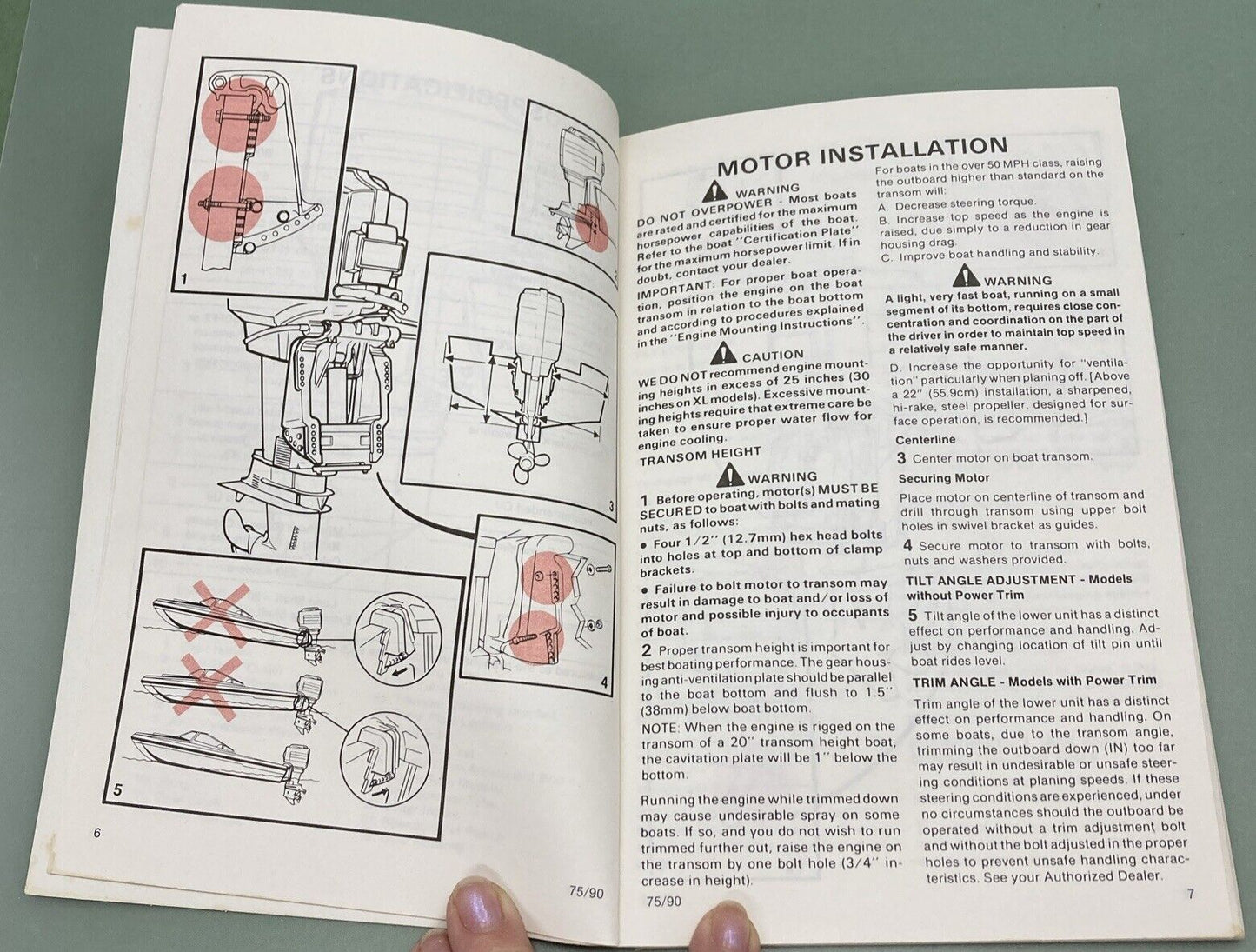 GENUINE MERCURY 90-13537920 OPERATION & MAINTENANCE MANUAL 1991