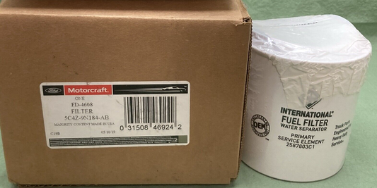 NEW GENUINE MOTORCRAFT FD-4608 FUEL WATER SEPARATOR FILTER W/ GASKETS