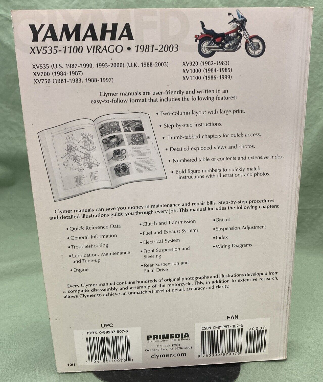 CLYMER M395-10 YAMAHA XV535-XV1100 Virago SERVICE MANUAL 1981-2003