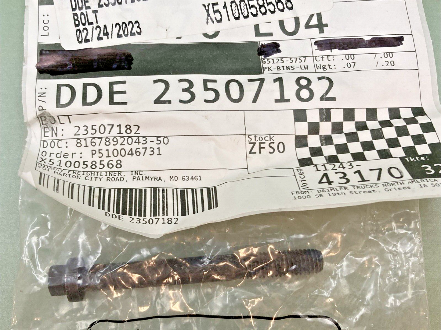 QTY 3 NEW GENUINE DETROIT DIESEL DDE 23507182 BOLT