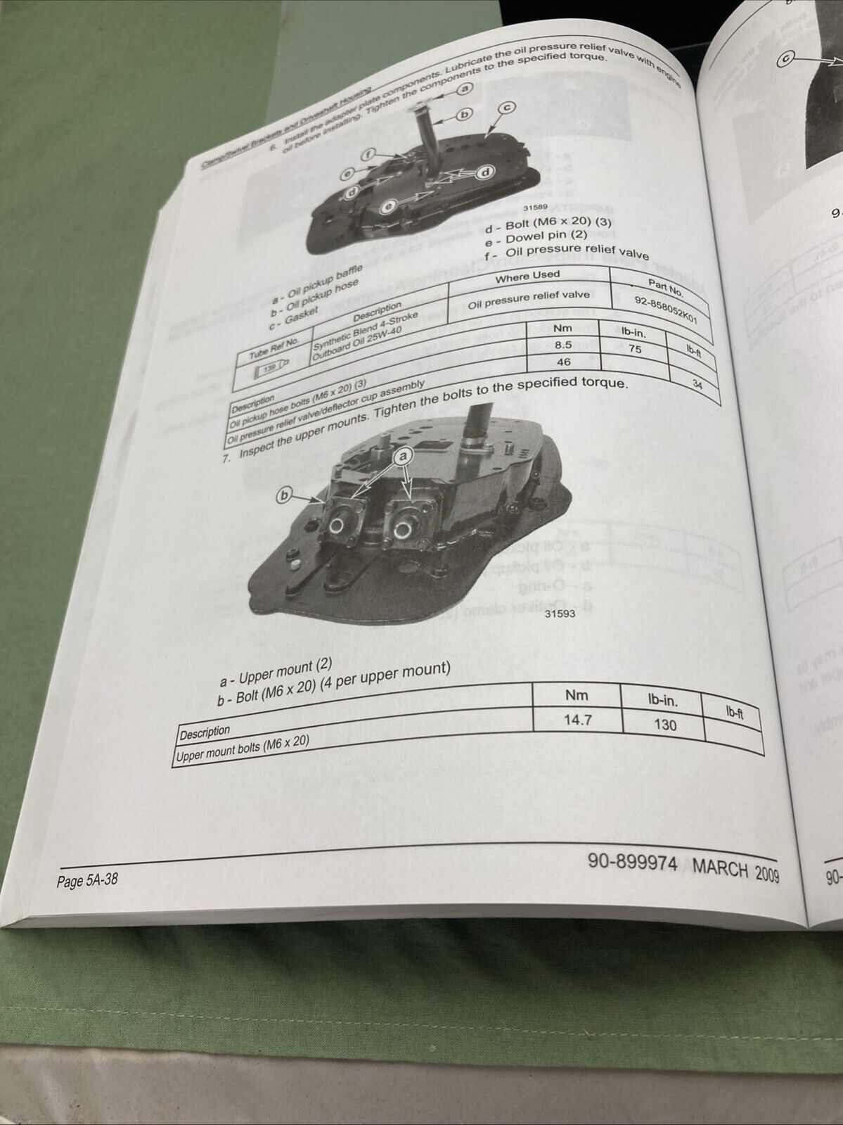 GENUINE MERCURY 90-899974 40 FOURSTROKE 3 CYL. SERVICE MANUAL 2009