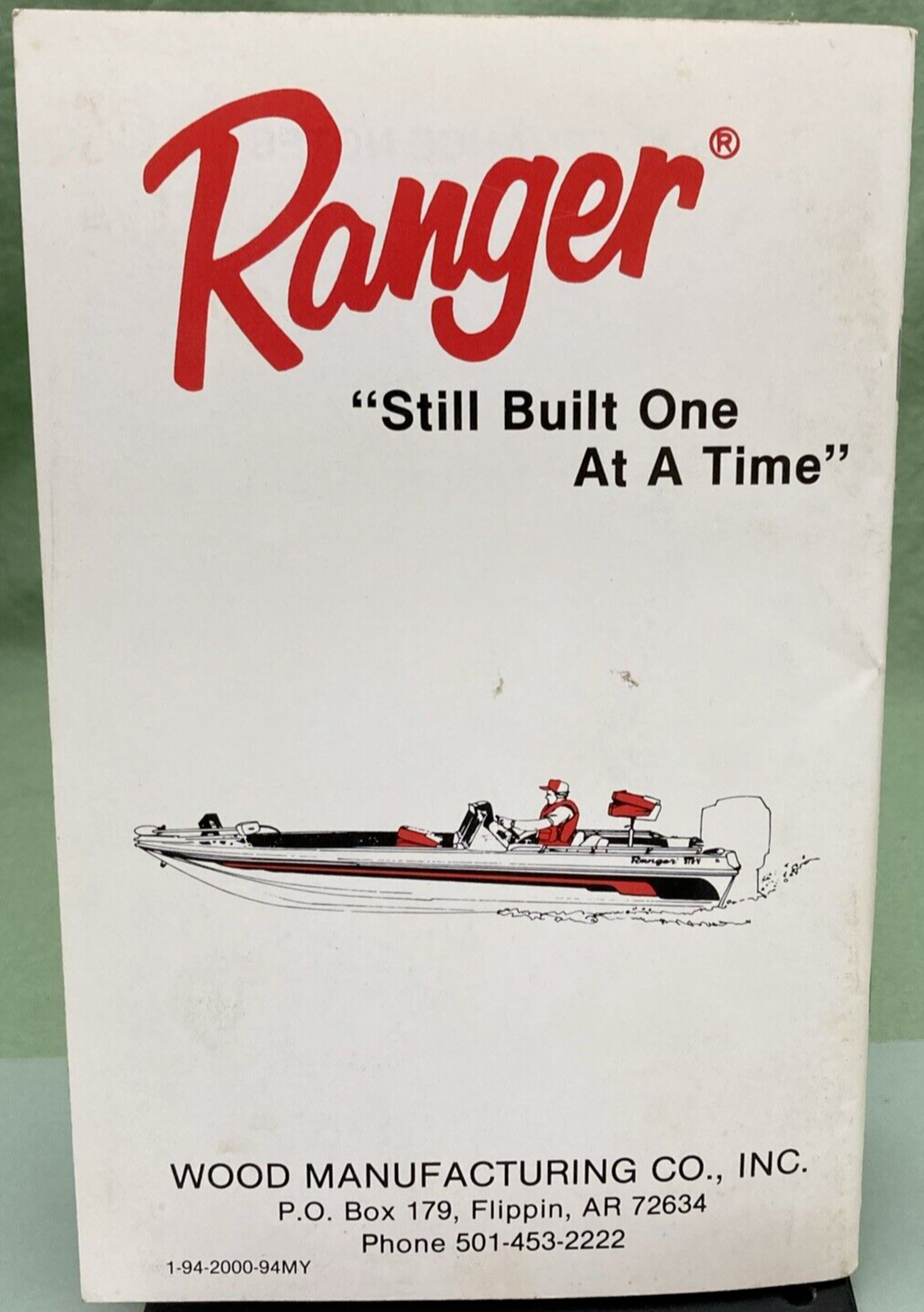 RANGER BOATS/RANGER TRAIL TRAILERS 1-94-2000-94MY OWNER OPERATOR MANUAL 1993