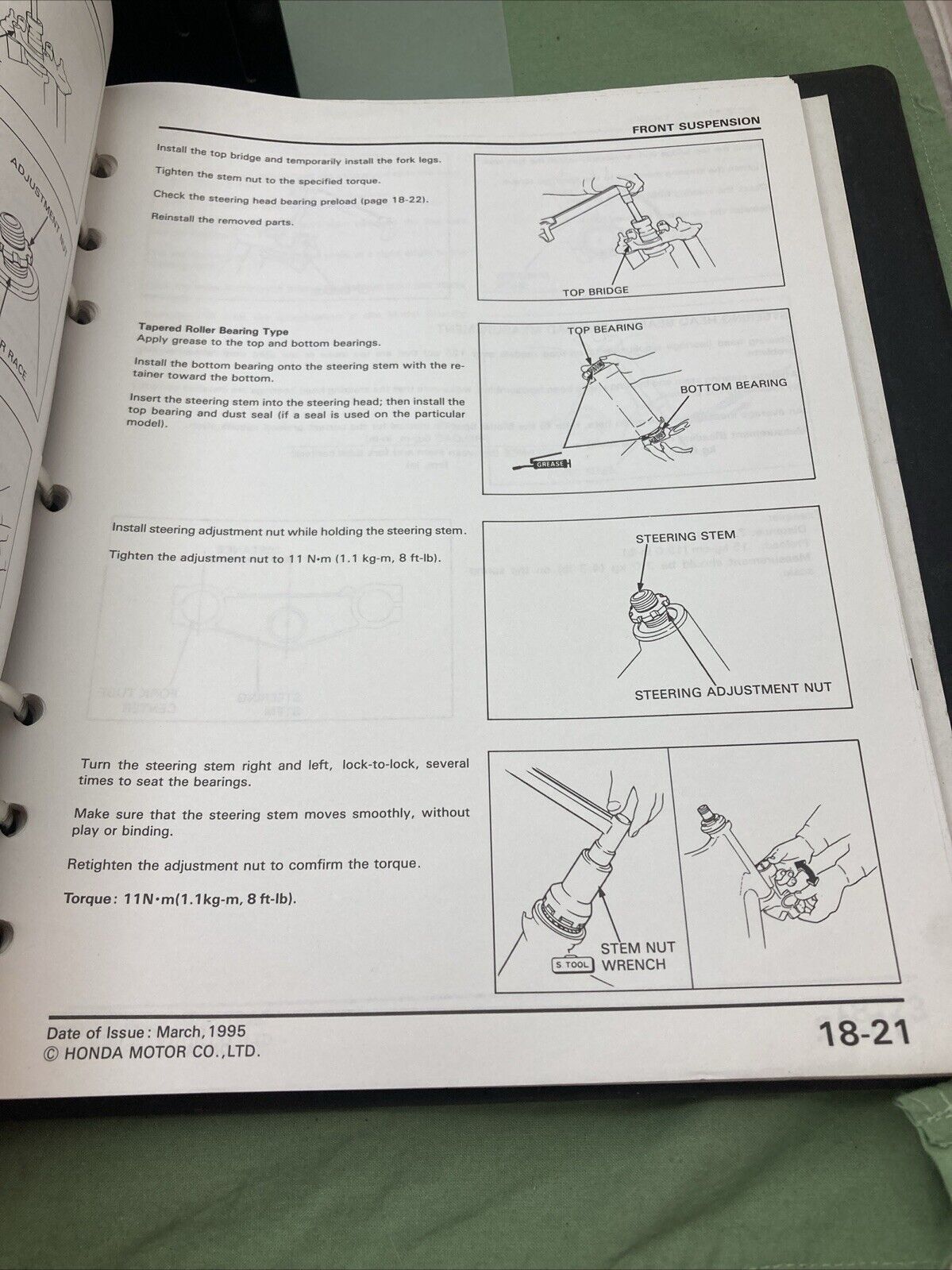 GENUINE HONDA COMMON SERVICE MANUAL 1995